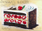 Cherry Cheese Pie  #JUN-012,  Original Acrylic on Canvas: 30  x  40 inches   $2250;  Stretched and Gallery Wrapped Limited Edition Archival Print on Canvas: 40 x 56 inches   $1590.  Custom  sizes, colors, and commissions are also available.  For more information or to order, please visit our ABOUT page or call us at   561-691-1110.