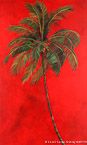 Palm on Red #MSC-040,  Original Acrylic on Canvas: 36  x  60 inches   $4800;  Stretched and Gallery Wrapped Limited Edition Archival Print on Canvas: 36 x 60 inches   $1590.  Custom  sizes, colors, and commissions are also available.  For more information or to order, please visit our ABOUT page or call us at   561-691-1110.