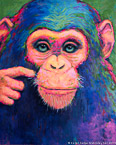 Chimp  #ANF-073,  Original Acrylic on Canvas: 48  x  60 inches   $10200;  Stretched and Gallery Wrapped Limited Edition Archival Print on Canvas: 40 x 50 inches   $1560.  Custom  sizes, colors, and commissions are also available.  For more information or to order, please visit our ABOUT page or call us at   561-691-1110.