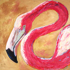 Flamingo  #ANF-025,  Original Acrylic on Canvas: 48  x  48 inches   $4800;  Stretched and Gallery Wrapped Limited Edition Archival Print on Canvas: 40 x 40 inches   $1500.  Custom  sizes, colors, and commissions are also available.  For more information or to order, please visit our ABOUT page or call us at   561-691-1110.