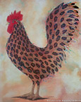 Leopard Rooster  #MSC-047,  Original Acrylic on Canvas: 48  x 60 inches,  Sold;  Stretched and Gallery Wrapped Limited Edition Archival Print on Canvas: 40  x 50 inches     $1560-.  Custom   sizes, colors, and commissions are also available.  For more information or to order, please visit our  ABOUT  page or call us at 561-691-1110.
