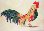 Rooster  #MSC-035,  Original Acrylic on Canvas: 48  x  68 inches   $4050;  Stretched and Gallery Wrapped Limited Edition Archival Print on Canvas: 40 x 56 inches   $1590.  Custom  sizes, colors, and commissions are also available.  For more information or to order, please visit our ABOUT page or call us at   561-691-1110.		Inv
