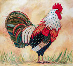 Rooster  #MSC-036,  Original Acrylic on Canvas: 65  x  72 inches   $4950;  Stretched and Gallery Wrapped Limited Edition Archival Print on Canvas: 40 x 44 inches   $1530.  Custom  sizes, colors, and commissions are also available.  For more information or to order, please visit our ABOUT page or call us at   561-691-1110.