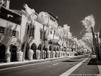 Worth Avenue, Palm Beach #YNL-177.  Infrared Photograph,  Stretched and Gallery Wrapped, Limited Edition Archival Print on Canvas:  56 x 40 inches, $1590.  Custom Proportions and Sizes are Available.  For more information or to order please visit our ABOUT page or call us at 561-691-1110.