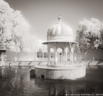 Tropical Garden, Udaipur India #YNL-837.  Infrared Photograph,  Stretched and Gallery Wrapped, Limited Edition Archival Print on Canvas:  40 x 44 inches, $1530.  Custom Proportions and Sizes are Available.  For more information or to order please visit our ABOUT page or call us at 561-691-1110.