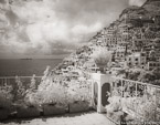 Terrace , Positano Italy #YNL-902.  Infrared Photograph,  Stretched and Gallery Wrapped, Limited Edition Archival Print on Canvas:  50 x 40 inches, $1560.  Custom Proportions and Sizes are Available.  For more information or to order please visit our ABOUT page or call us at 561-691-1110.