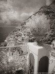 Terrace , Positano Italy #YNL-904.  Infrared Photograph,  Stretched and Gallery Wrapped, Limited Edition Archival Print on Canvas:  40 x 56 inches, $1590.  Custom Proportions and Sizes are Available.  For more information or to order please visit our ABOUT page or call us at 561-691-1110.