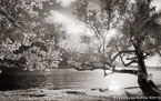 Tropical Bay, Moorea  #YNL-604.  Infrared Photograph,  Stretched and Gallery Wrapped, Limited Edition Archival Print on Canvas:  60 x 40 inches, $1590.  Custom Proportions and Sizes are Available.  For more information or to order please visit our ABOUT page or call us at 561-691-1110.