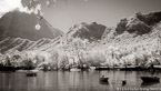 Tropical Bay, Moorea  #YNL-634.  Infrared Photograph,  Stretched and Gallery Wrapped, Limited Edition Archival Print on Canvas:  72 x 40 inches, $1620.  Custom Proportions and Sizes are Available.  For more information or to order please visit our ABOUT page or call us at 561-691-1110.