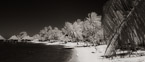 Tropical Beach, Bora Bora #YNL-697.  Infrared Photograph,  Stretched and Gallery Wrapped, Limited Edition Archival Print on Canvas:  68 x 30 inches, $1560.  Custom Proportions and Sizes are Available.  For more information or to order please visit our ABOUT page or call us at 561-691-1110.