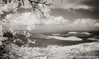 Tropical Vista, Saint Thomas #YNL-729.  Infrared Photograph,  Stretched and Gallery Wrapped, Limited Edition Archival Print on Canvas:  68 x 40 inches, $1620.  Custom Proportions and Sizes are Available.  For more information or to order please visit our ABOUT page or call us at 561-691-1110.