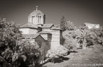 Church , Athens Greece #YNL-433.  Infrared Photograph,  Stretched and Gallery Wrapped, Limited Edition Archival Print on Canvas:  60 x 40 inches, $1590.  Custom Proportions and Sizes are Available.  For more information or to order please visit our ABOUT page or call us at 561-691-1110.