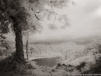 Tropical Lake, Costa Rica #YNS-918.  Infrared Photograph,  Stretched and Gallery Wrapped, Limited Edition Archival Print on Canvas:  56 x 40 inches, $1590.  Custom Proportions and Sizes are Available.  For more information or to order please visit our ABOUT page or call us at 561-691-1110.